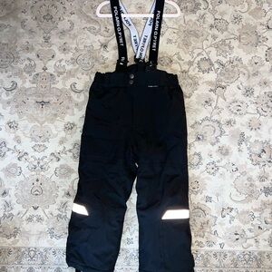 Polarn O. Pyret Black Kids Snow Overalls with Reflective Details